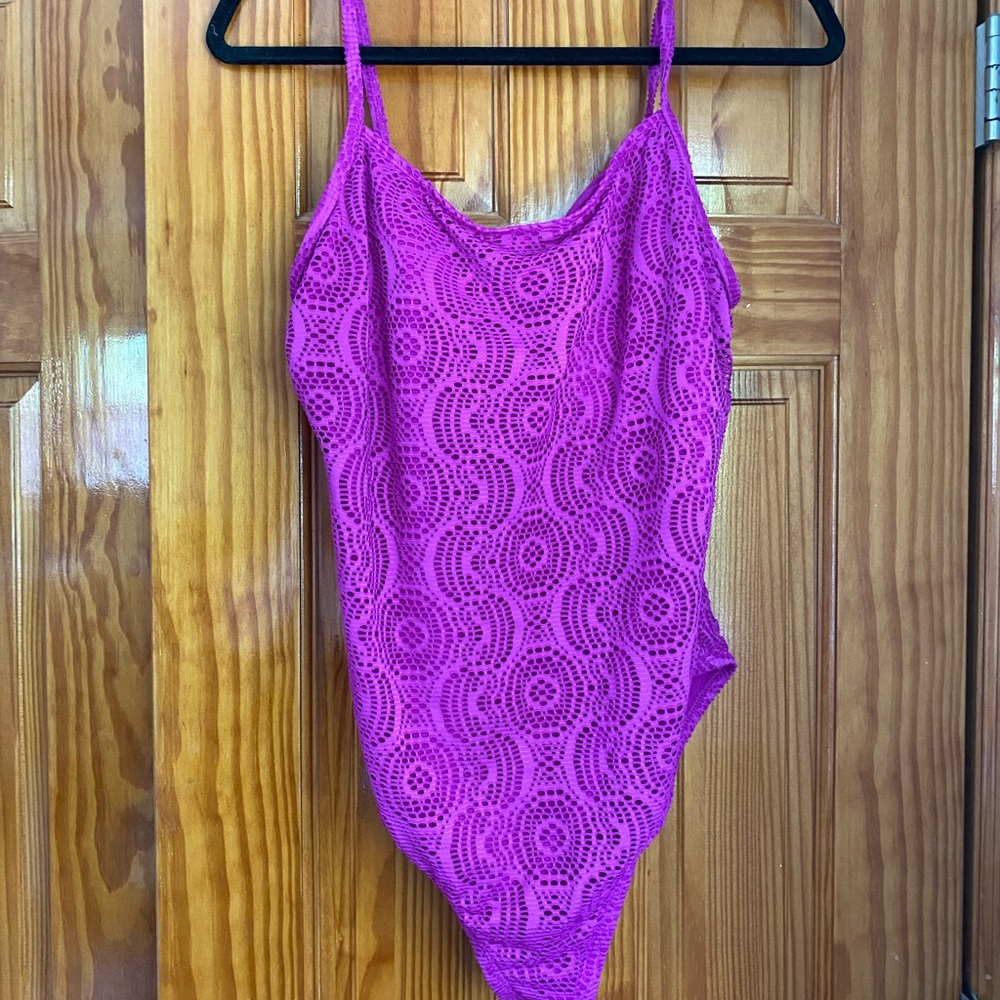 Catalina Trendy Purple Eyelet One Piece Swimsuit